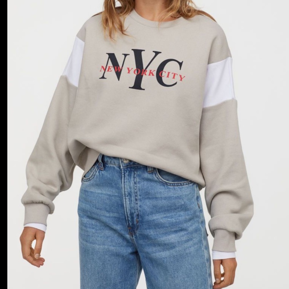 H&M New York City crop “vintage look” sweatshirt